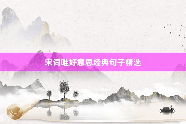 宋词唯好意思经典句子精选